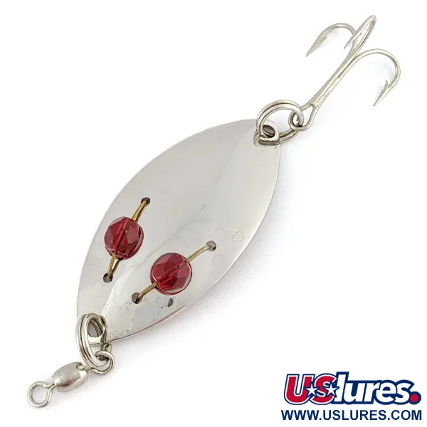 Vintage  Eppinger Red Eye Junior, 2/5oz nickel/red eyes fishing spoon #21103