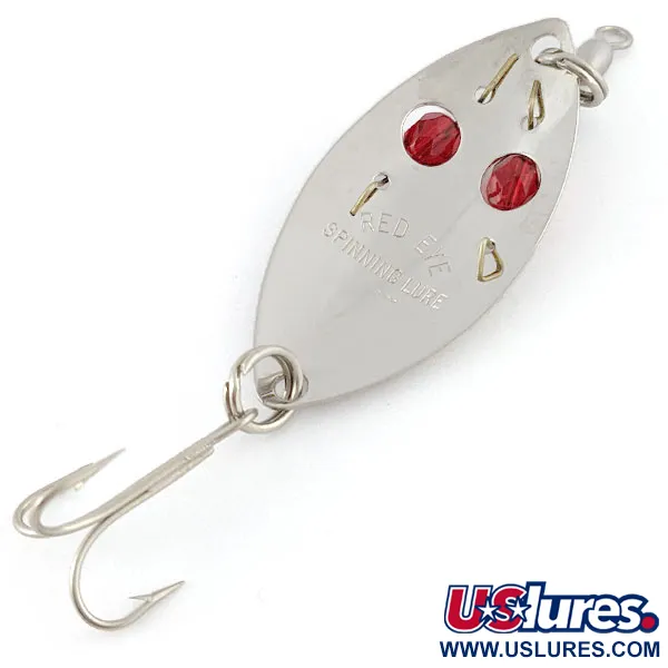 Vintage  Eppinger Red Eye Junior, 2/5oz nickel/red eyes fishing spoon #21103