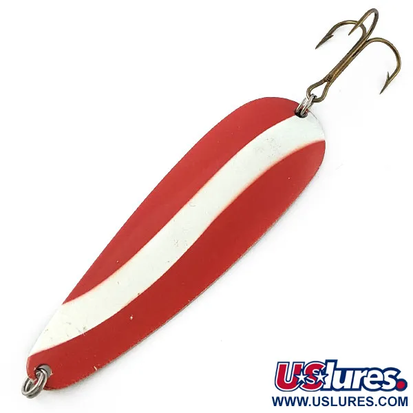 Vintage   Worth Chippewa, 3/4oz red/white/nickel fishing spoon #21120