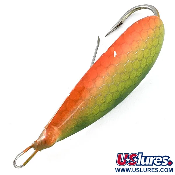 Vintage   Johnson Silver Minnow, 1/2oz fire tiger fishing spoon #21129