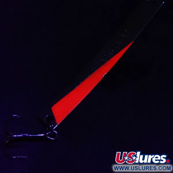 Vintage  Yakima Bait Skiny-miny, 1/4oz nickel/orange UV fishing spoon #21164