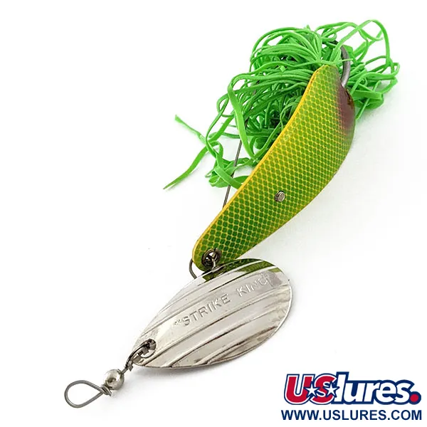 Vintage   Vintage Strike King Timber Spin, 1/2oz green fishing spoon #21178