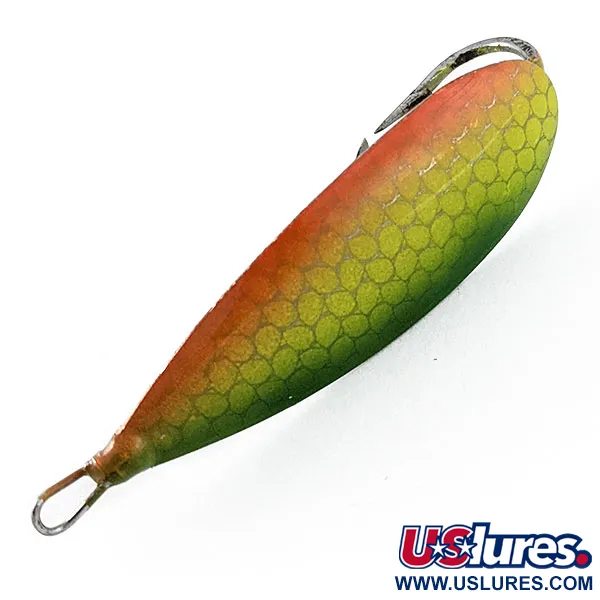 Vintage   Johnson Silver Minnow, 2/5oz Fire tiger fishing spoon #21304