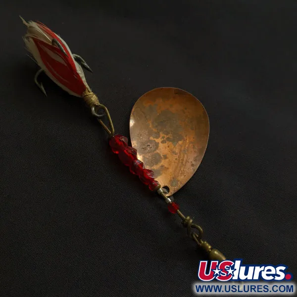 Vintage   Pflueger Bear Valley, 1/2oz brass/copper/red spinning lure #21307