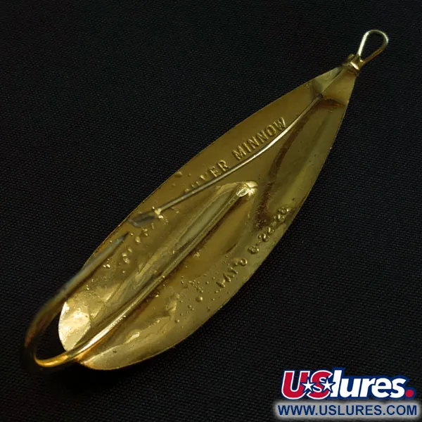 Vintage   Johnson Silver Minnow, 1/2oz gold fishing spoon #21335