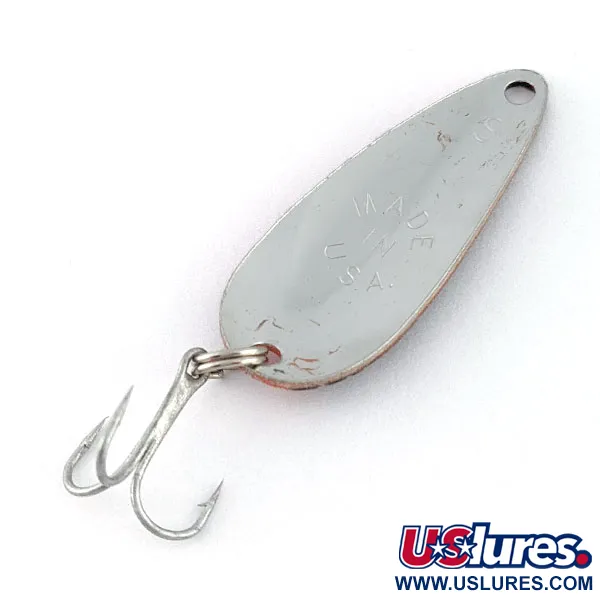 Vintage   Worth Chippewa Steel Spoon, 3/16oz red/black/nickel fishing spoon #21351