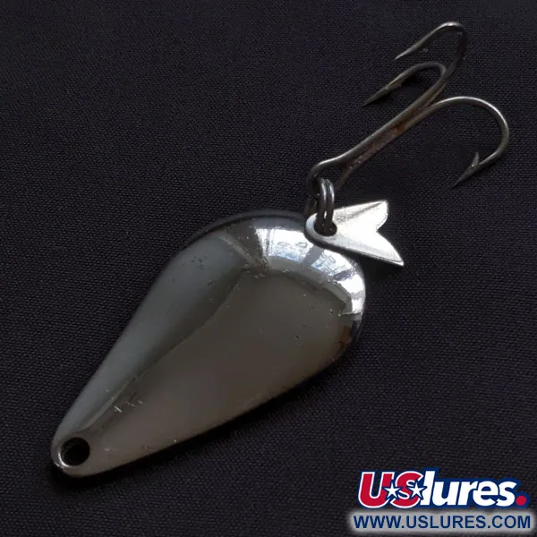 Vintage  Acme K.O. Wobbler UV, 1/2oz nickel/red UV fishing spoon #21415