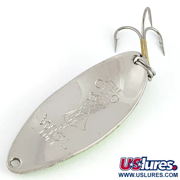 Vintage  Seneca Little Cleo (Hula Girl), 1/2oz nickel/ green fishing spoon #21456
