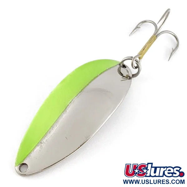 Vintage  Seneca Little Cleo (Hula Girl), 1/2oz nickel/ green fishing spoon #21456