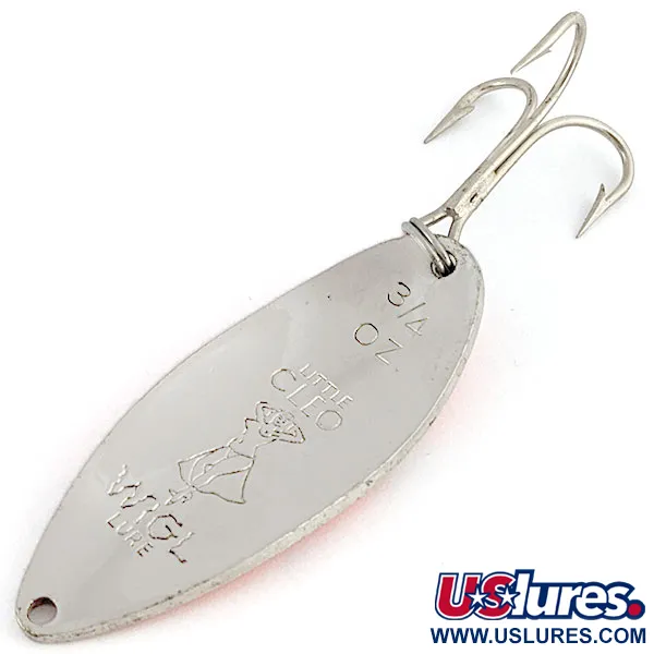 Vintage  Seneca Little Cleo (Hula Girl), 3/4oz red/nickel fishing spoon #21494