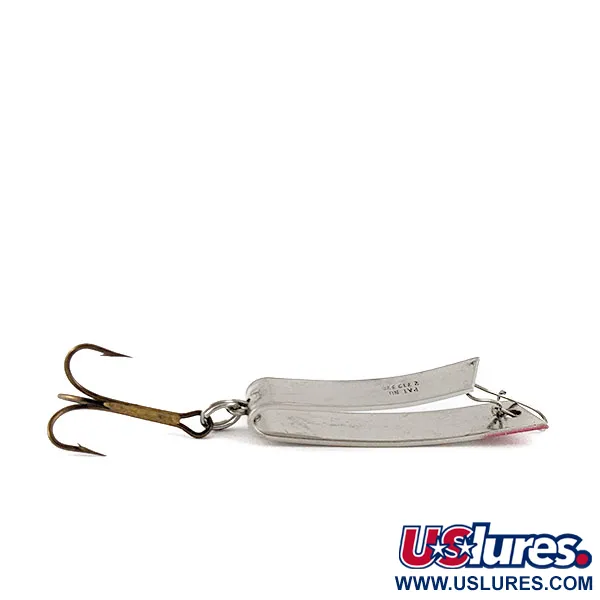 Vintage  Luhr Jensen Super-Duper 506, 1/4oz nickel/red fishing spoon #21515