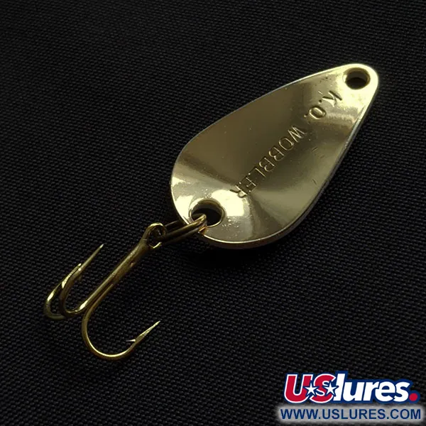 Vintage   Acme K.O. Wobbler, 1/8oz black/white/gold fishing spoon #21523