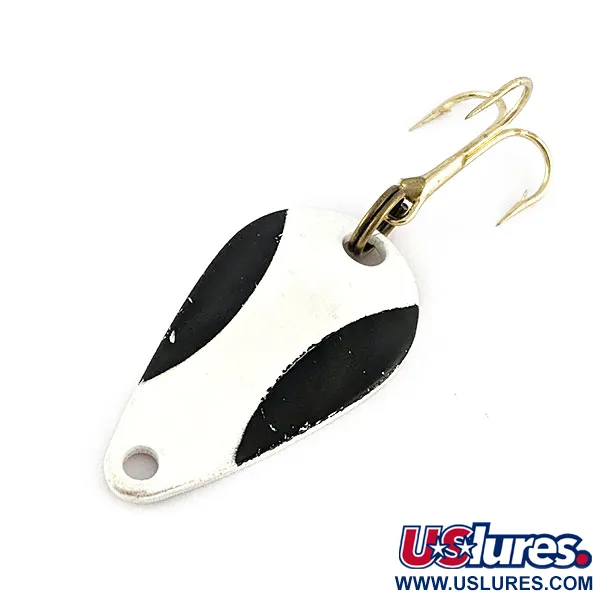 Vintage   Acme K.O. Wobbler, 1/8oz black/white/gold fishing spoon #21524