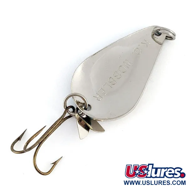 Vintage  Acme K.O. Wobbler, 1/2oz nickel/blue fishing spoon #21531