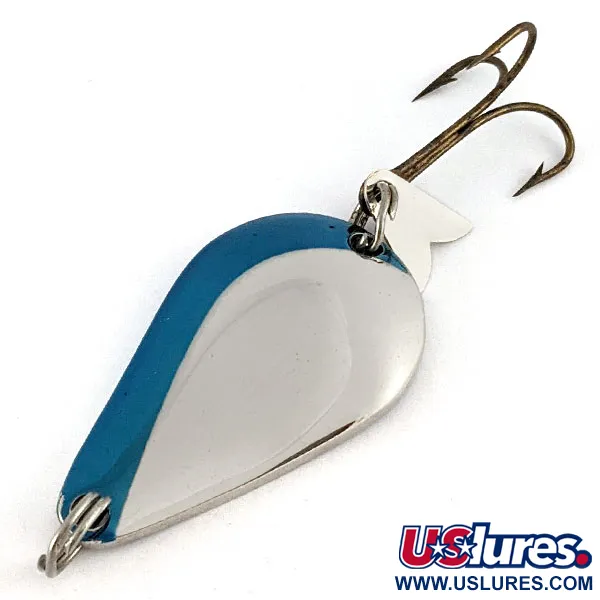 Vintage  Acme K.O. Wobbler, 1/2oz nickel/blue fishing spoon #21531