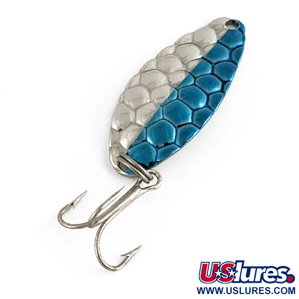 Vintage   Acme Little Cleo, 1/4oz nickel/blue fishing spoon #21556