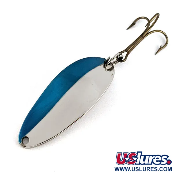 Vintage   Acme Little Cleo (1980s), 1/3oz nickel/blue fishing spoon #21557