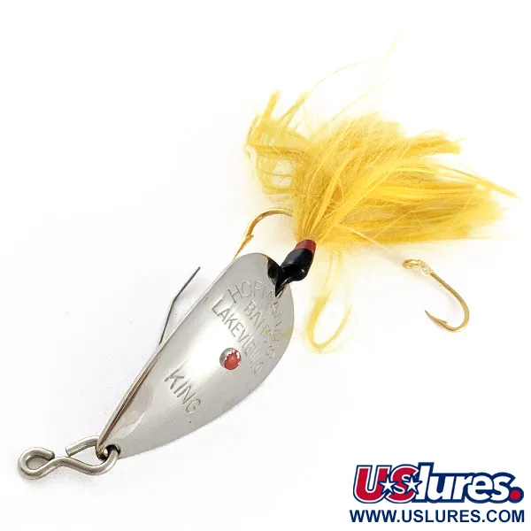 Vintage  Hofmann’s Lures  Hofmann's Lures KING, 2/5oz nickel/yellow fishing spoon #21666