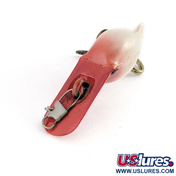 Vintage   Luhr Jensen Hot Shot 7, 3/64oz white/red head fishing lure #21795