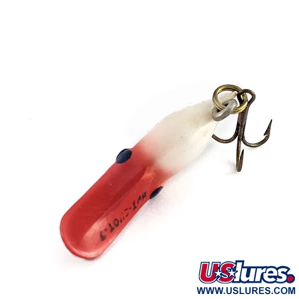 Vintage   Luhr Jensen Hot Shot 7, 3/64oz white/red head fishing lure #21795