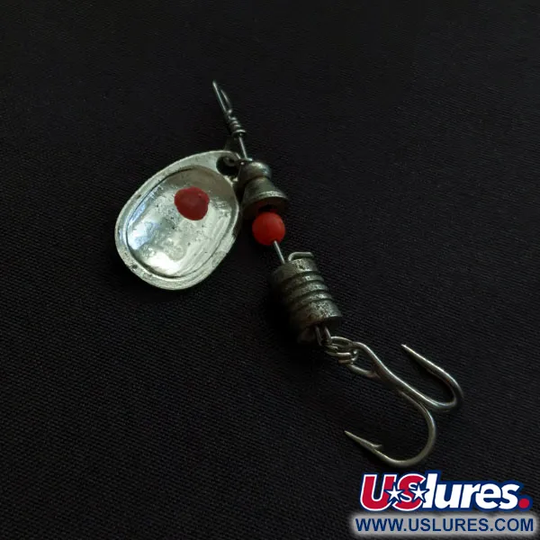 Vintage  Kmart Red Dot 1 Spinner for All Gamefish, 1/8oz nickel spinning lure #21814