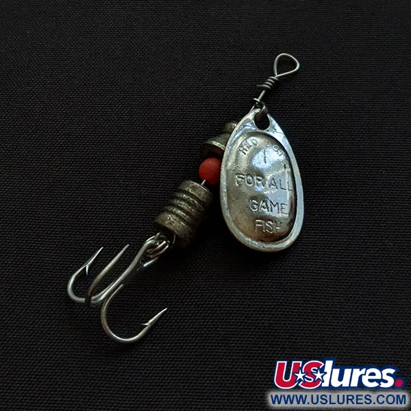 Vintage  Kmart Red Dot 1 Spinner for All Gamefish, 1/8oz nickel spinning lure #21814