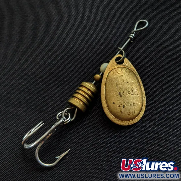 Vintage  Kmart Red Dot Tuffy 1 Spinner for All Gamefish, 1/8oz brass spinning lure #21815