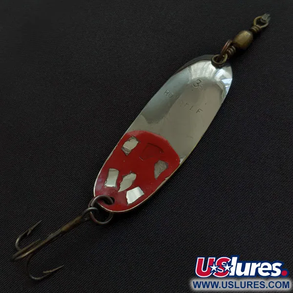 Vintage   Roy Self, 1/4oz nickel/red fishing spoon #21821