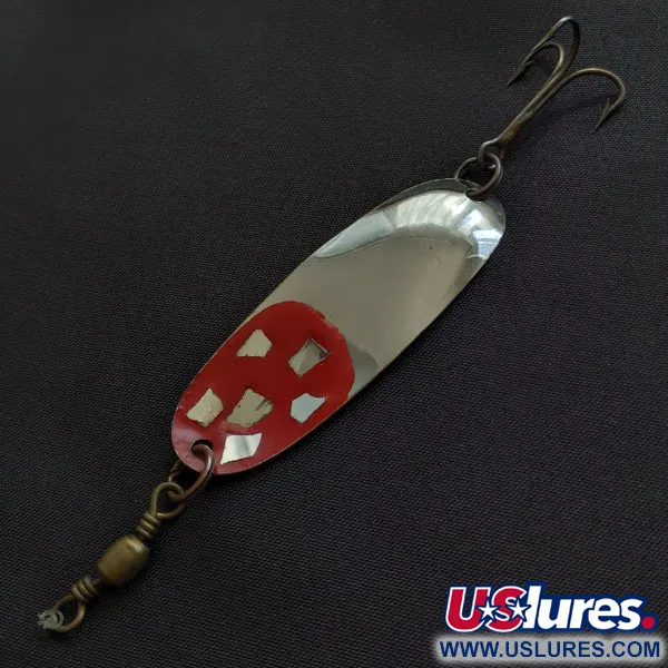 Vintage   Roy Self, 1/4oz nickel/red fishing spoon #21821