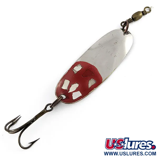 Vintage   Roy Self, 1/4oz nickel/red fishing spoon #21821