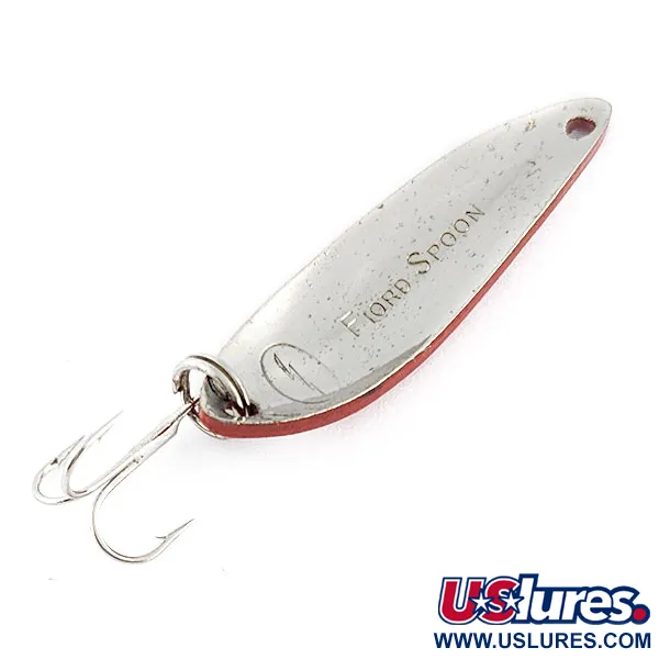Vintage   Acme Fiord Spoon Jr Lightning (50s), 1/4oz red/white/nickel fishing spoon #21860