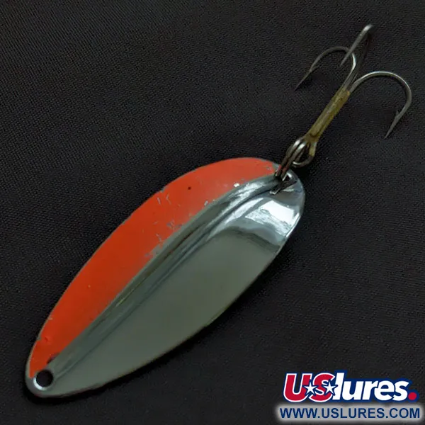Vintage  TODDCO Main Liner, 2/5oz nickel/orange fishing spoon #21933