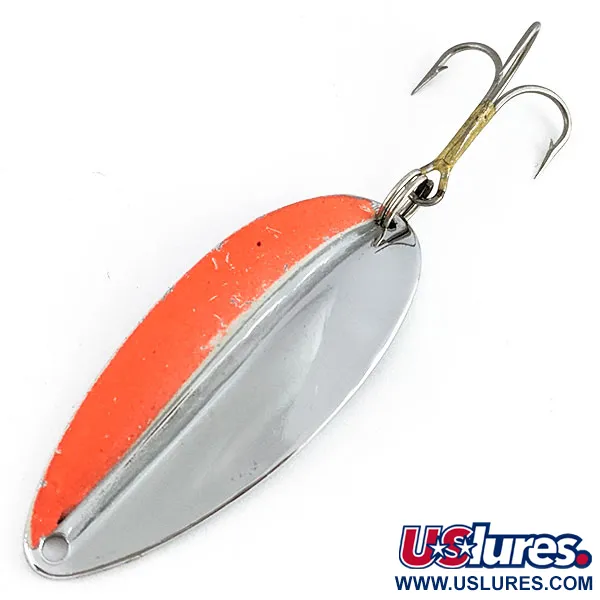 Vintage  TODDCO Main Liner, 2/5oz nickel/orange fishing spoon #21933