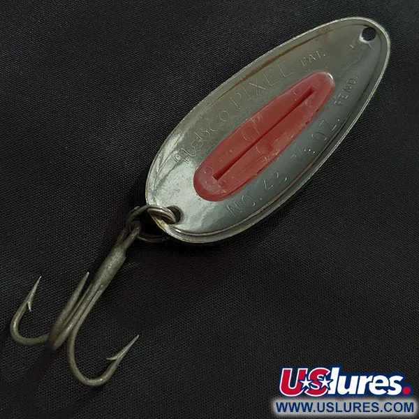 Vintage   Nebco Pixee, 3/4oz nickel/pink fishing spoon #22022
