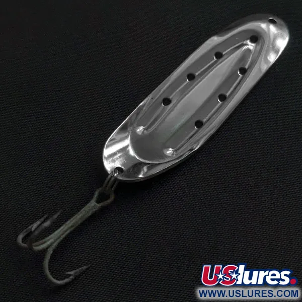 Vintage   Great Lakes Lures Charger , 3/16oz nickel/red/white fishing spoon #22149