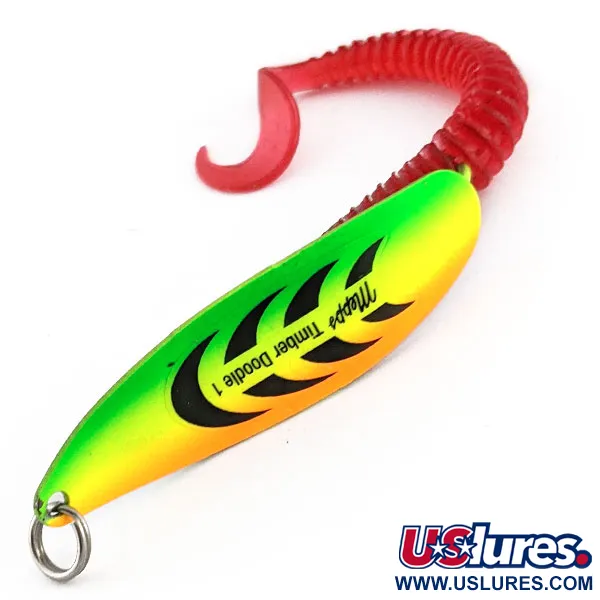 Vintage   Mepps Timber Doodle 1, 2/5oz Fire Tiger fishing spoon #22159