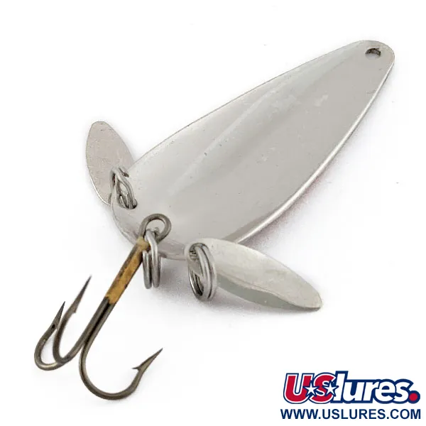 Vintage   Luhr Jensen Rattlesnake, 2/5oz nickel/red fishing spoon #22274