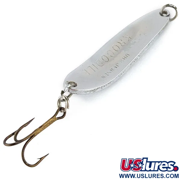 Vintage  Luhr Jensen Krocodile #3, 1/2oz nickel fishing spoon #22284