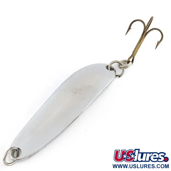 Vintage  Luhr Jensen Krocodile #3, 1/2oz nickel fishing spoon #22284