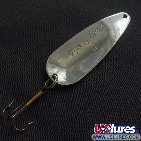 Vintage  Weber Gypsy King 0, 2/5oz nickel fishing spoon #22381