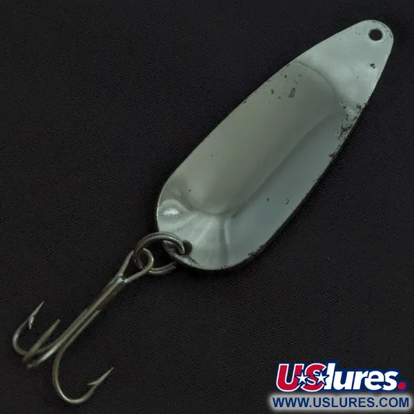 Vintage   Worth Chippewa Steel Spoon, 2/5oz nickel/yellow/red fishing spoon #22383