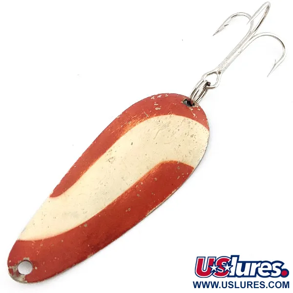 Vintage   Luhr Jensen Rocket 88, 1/2oz nikiel/czerwony/biały fishing spoon #22399