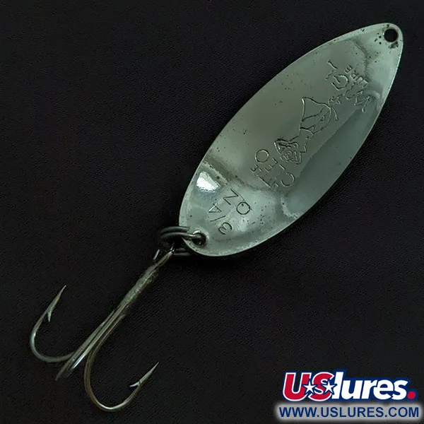 Vintage  Seneca Little Cleo (Hula Girl), 3/4oz nickel/green fishing spoon #22411