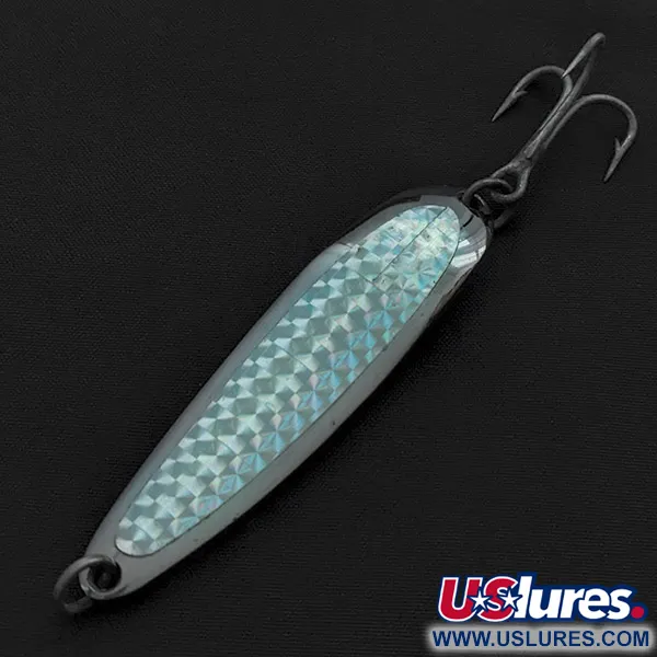 Vintage  Luhr Jensen Krocodile #4, 2/3oz nickel/hologram fishing spoon #22475