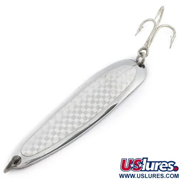 Vintage  Luhr Jensen Krocodile #4, 2/3oz nickel/hologram fishing spoon #22475