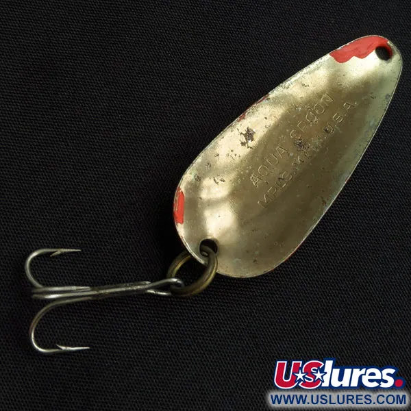 Vintage   Nebco Aqua Spoon, 1/4oz brass/red fishing spoon #22476