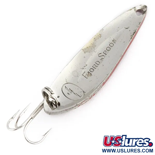 Vintage  Acme  Fiord Spoon Lightning (50s), 1/4oz red/white/nickel fishing spoon #22483