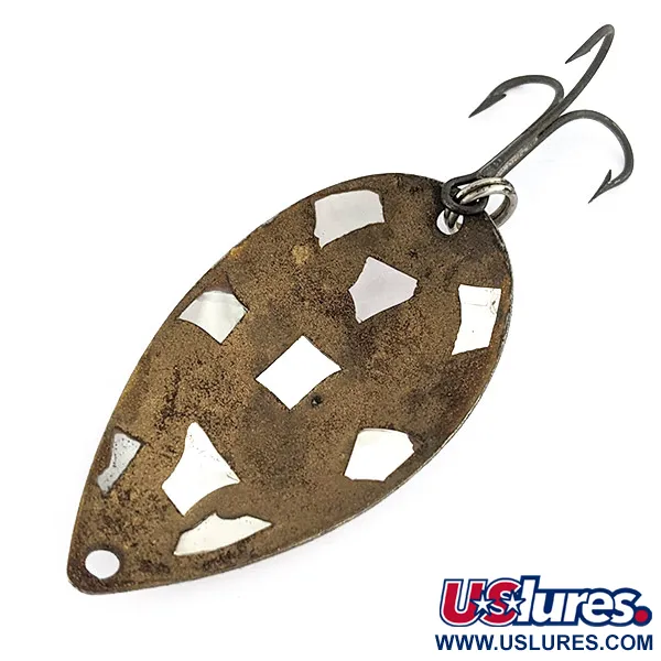 Vintage   Roy Self 4, 3/16oz gold/nickel/mirror fishing spoon #22505