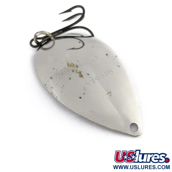 Vintage   Roy Self 4, 3/16oz gold/nickel/mirror fishing spoon #22505