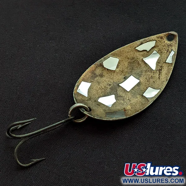 Vintage   Roy Self 4, 3/16oz gold/nickel/mirror fishing spoon #22505